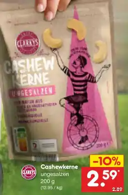 Netto Marken-Discount Clarkys Cashewkerne ungesalzen Angebot