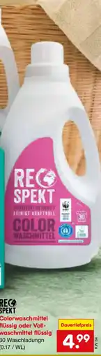 Netto Marken-Discount RESPEKT Colorwaschmittel flüssig oder Vollwaschmittel flüssig Angebot