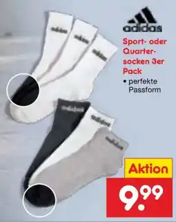 Netto Marken-Discount adidas Sport- oder Quartersocken Angebot
