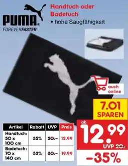 Netto Marken-Discount PUMA Handtuch oder Badetuch Angebot