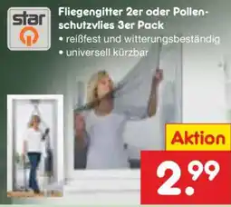 Netto Marken-Discount star Fliegengitter 2er oder Pollenschutzvlies 3er Pack Angebot
