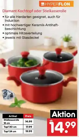 Netto Marken-Discount Diamant Kochtopf oder Stielkasserolle Angebot