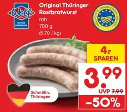 Netto Marken-Discount Wolf Original Thüringer Rostbratwurst Angebot