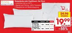 Netto Marken-Discount Emma essentials Steppdecke oder Kopfkissen Angebot