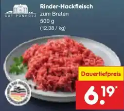 Netto Marken-Discount GUT PONHOLZ Rinder-Hackfleisch zum Braten Angebot