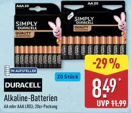 Aldi Nord Duracell Alkaline-Batterien Angebot