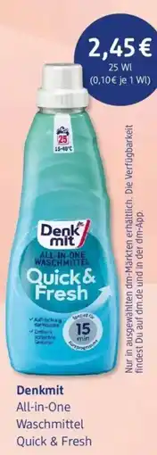 dm drogerie Denkmit All-in-One Waschmittel Quick & Fresh Angebot