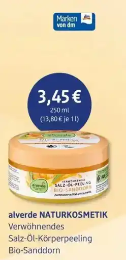 dm drogerie alverde NATURKOSMETIK Verwöhnendes Salz-Öl-Körperpeeling Bio-Sanddorn Angebot