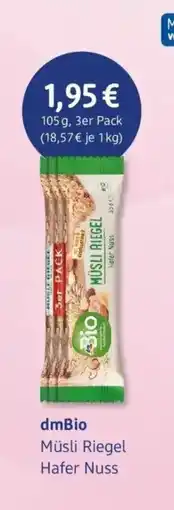 dm drogerie dmBio Müsliriegel Hafer Nuss Angebot