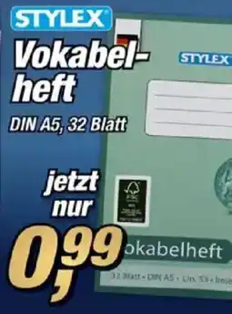 Posten Börse STYLEX Vokabelheft Angebot