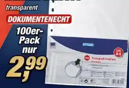 Posten Börse STYLEX Prospekthüllen Angebot