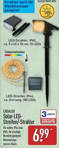 Aldi Nord CASALUX Solar-LED-Streifen/-Strahler Angebot