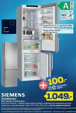 Euronics SIEMENS KG39NAIAU Kühl-Gefrier-Kombination Angebot