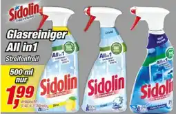 Posten Börse Sidolin Glasreiniger All in1 Streifenfrei Angebot