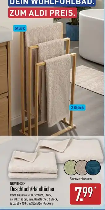Aldi Nord NOVITESSE Duschtuch/Handtücher Angebot
