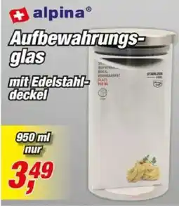 Posten Börse alpina Aufbewahrungs-glas mit Edelstahl-deckel Angebot