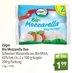 CITTI Markt Züger Bio Mozzarella Duo Angebot