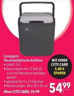 CITTI Markt Campguru Thermoelektrische Kühlbox Angebot