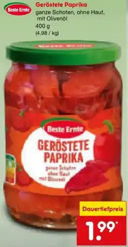 Netto Marken-Discount Beste Ernte Geröstete Paprika Angebot