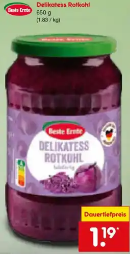 Netto Marken-Discount Beste Ernte Delikatess Rotkohl Angebot
