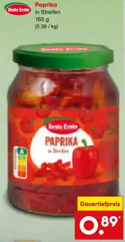 Netto Marken-Discount Beste Ernte Paprika in Streifen Angebot