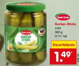 Netto Marken-Discount Beste Ernte Gurken-Sticks Angebot