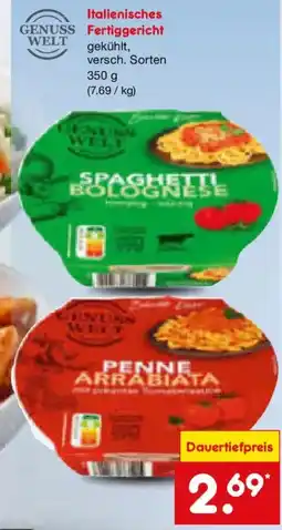 Netto Marken-Discount GENUSS WELT SPAGHETTI BOLOGNESE Angebot