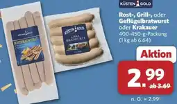 Combi KÜSTEN GOLD Rost-, Grill-, oder Geflügelbratwurst oder Krakauer Angebot