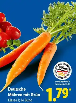 Lidl Deutsche Möhren mit Grün Angebot