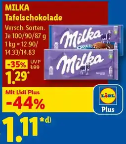Lidl MILKA Tafelschokolade Angebot