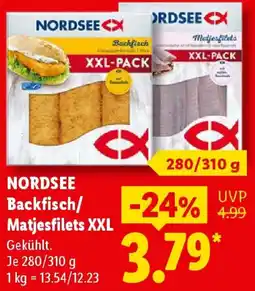 Lidl NORDSEE Backfisch/ Matjesfilets XXL Angebot