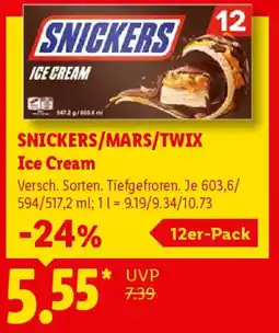 Lidl SNICKERS/MARS/TWIX Ice Cream Angebot