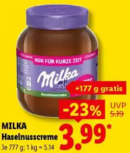 Lidl MILKA Haselnusscreme Angebot