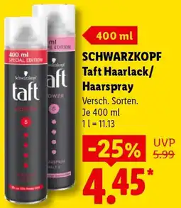Lidl SCHWARZKOPF Taft Haarlack/ Haarspray Angebot