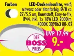 Möbel Boss LED-Deckenleuchte, weiß, schwarz oder titanfarbig Angebot