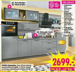 Möbel Boss EXPRESS Einbauküche, Clean, UV-Lack anthrazit Angebot