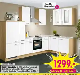 Möbel Boss IMPULS Einbauküche, IP 1200, weiß/Eiche Summerfield Angebot