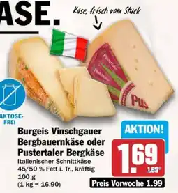 AEZ Burgeis Vinschgauer Bergbauernkäse oder Pustertaler Bergkäse Angebot