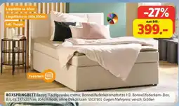 SCONTO BOXSPRINGBETT Bezug Flachgewebe creme, Bonnellfederkernmatratze H3, Bonnellfederkern-Box Angebot