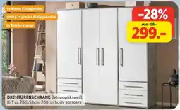 SCONTO DREHTÜRENSCHRANK Betonoptik/weiß Angebot
