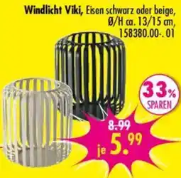 Möbel Boss Windlicht Viki, Eisen schwarz oder beige Angebot