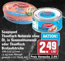 AEZ Saupiquet Thunfisch Naturale ohne Öl Angebot