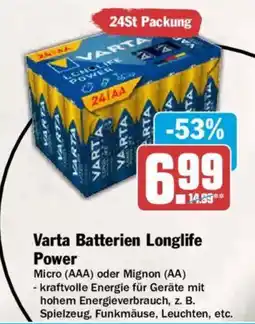 AEZ Varta Batterien Longlife Power Angebot