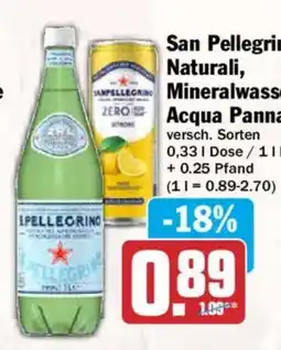 AEZ San Pellegrino Naturali, Mineralwasser Acqua Panna Angebot
