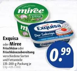 Nah & Frisch Exquise oder Miree Frischkäse oder Frischkäsezubereitung Angebot