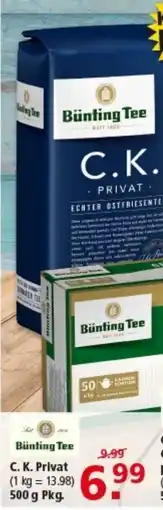 Multi Markt Bünting Tee C. K. Privat Angebot
