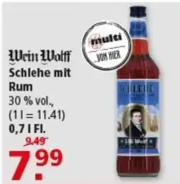 Multi Markt Wein Wolff Schlehe mit Rum Angebot