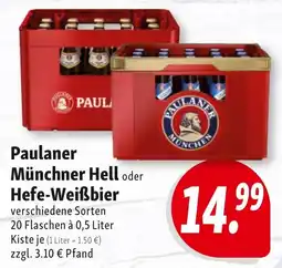 Nah & Frisch Paulaner Münchner Hell oder Hefe-Weißbier Angebot