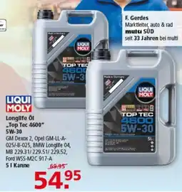 Multi Markt LIQUI MOLY Longlife Öl „Top Tec 4600“ 5W-30 Angebot