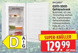 Edeka Herkules EXQUISIT GS111-330D Gefrierschrank Angebot